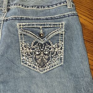 Nine West Light Blue Boot Cut Jeans with Embroidery